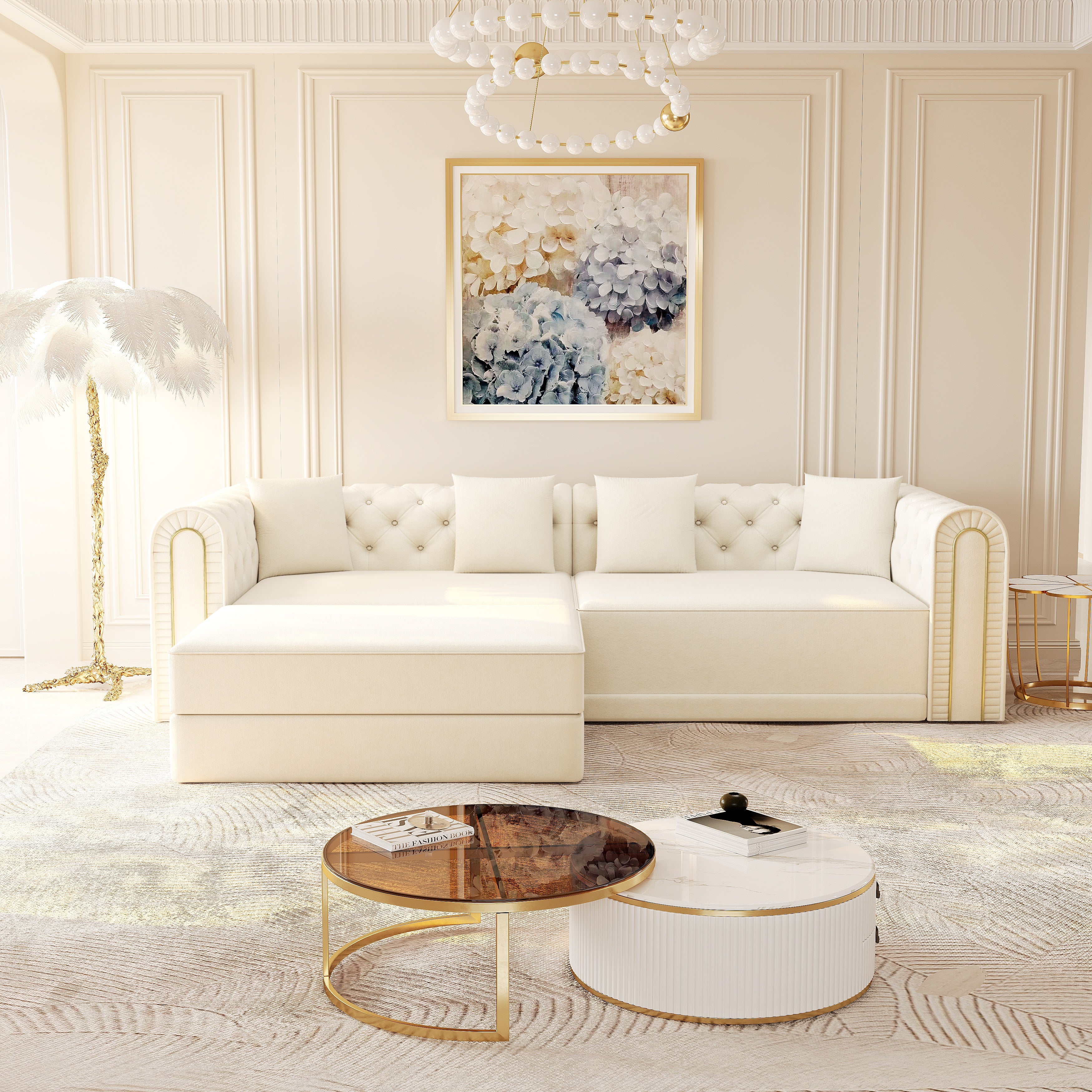90.6" 3-in-1 Convertible Sleeper Sofa