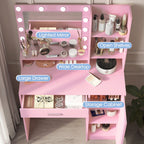 Vanity Desk with Mirror & Light