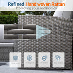 4-Piece All Weather Wicker Patio Conversation Set