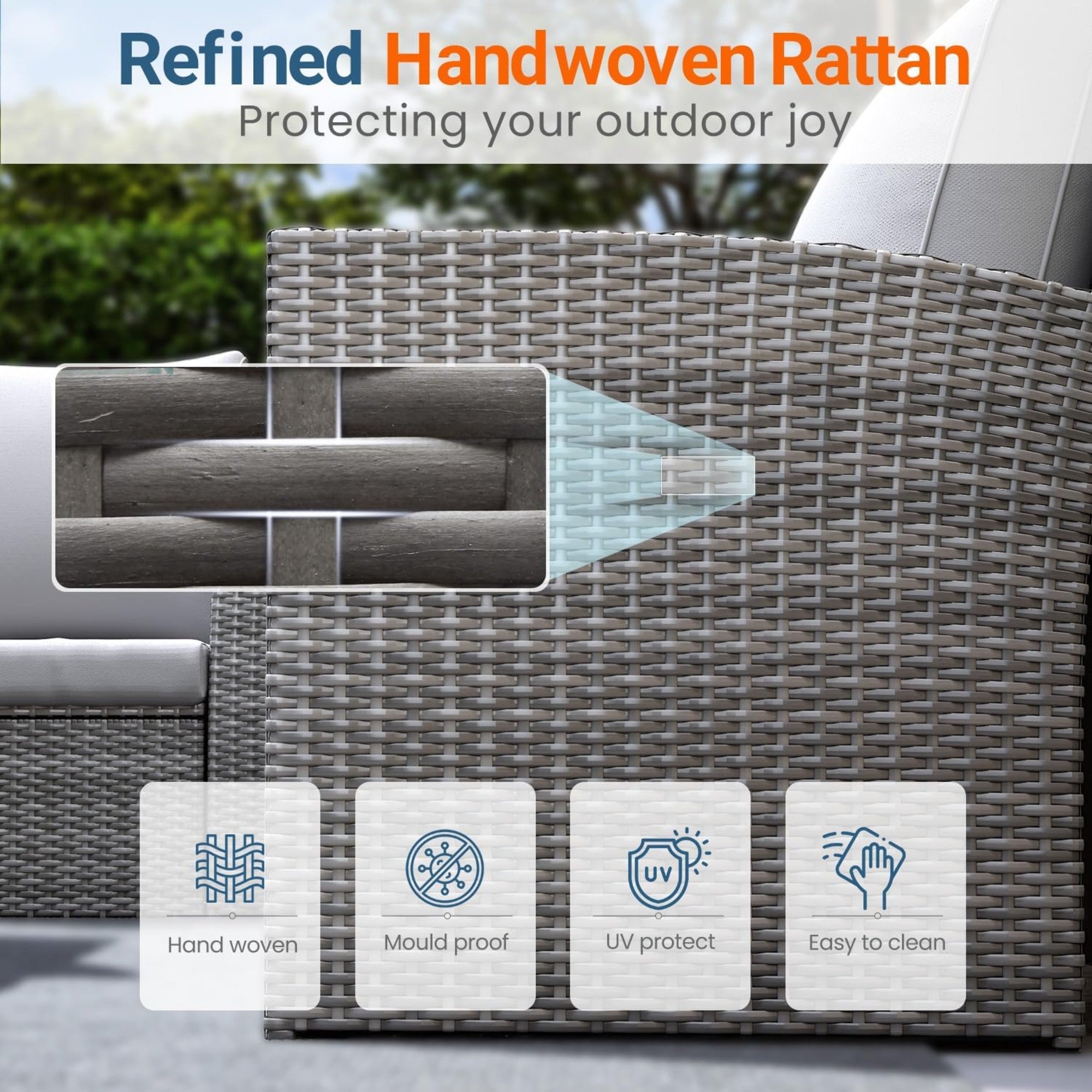 4-Piece All Weather Wicker Patio Conversation Set