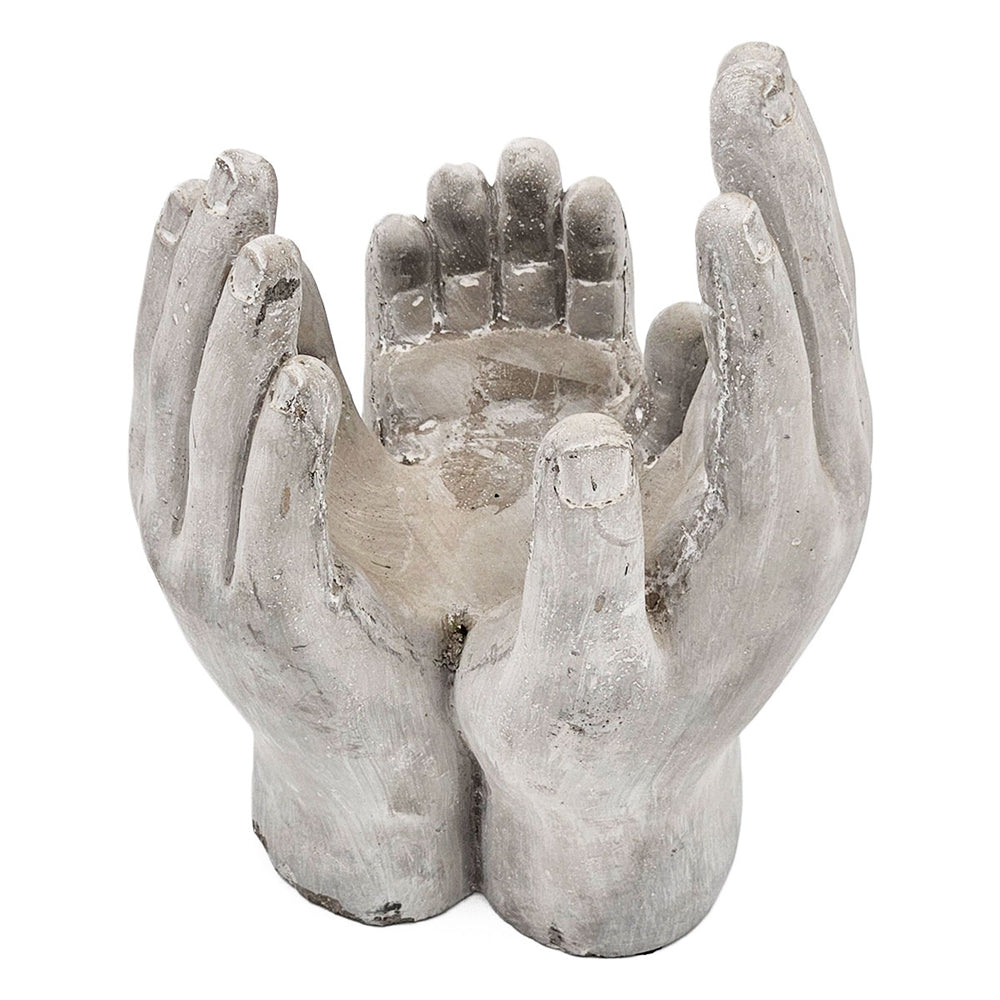 Set of 2 Accepting Hands Accent Cement Hand Decor