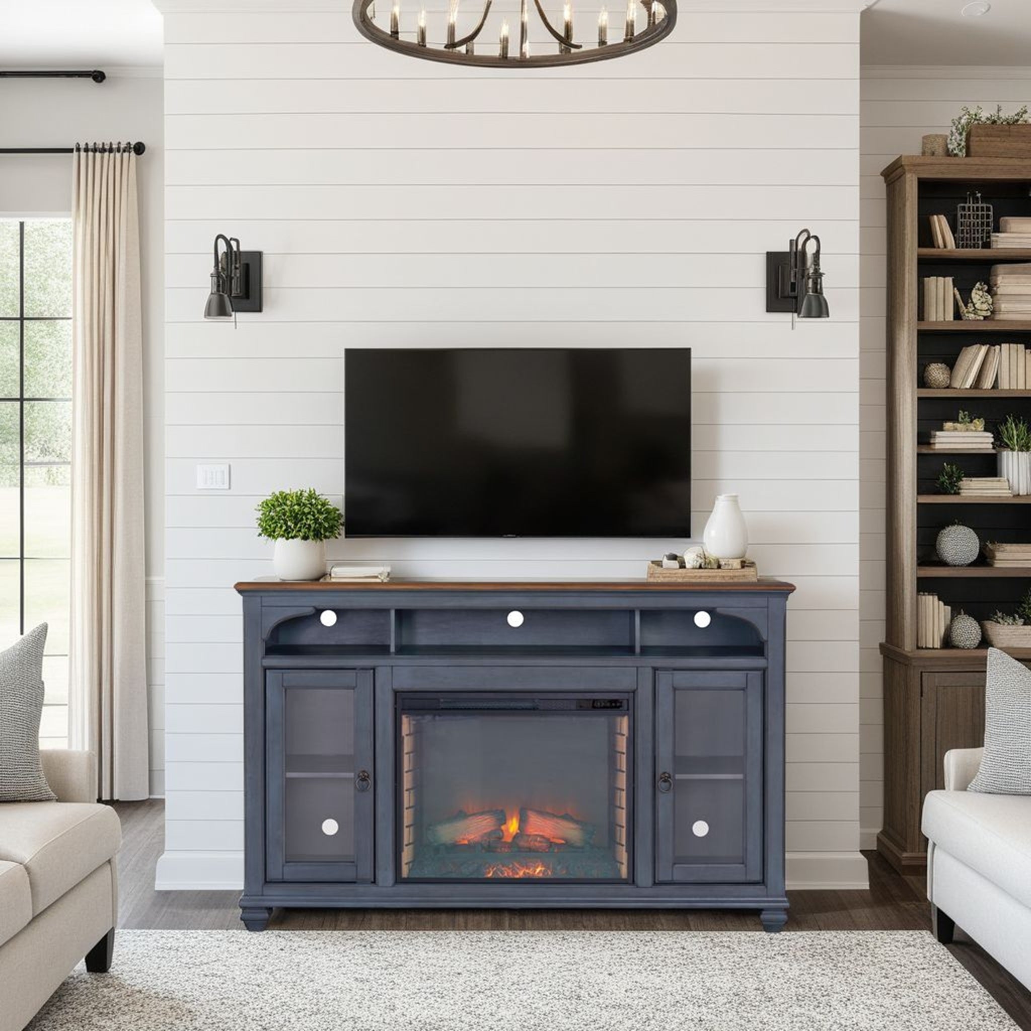 Americana 66 in Fireplace TV Stand for TVs up to 80 inches
