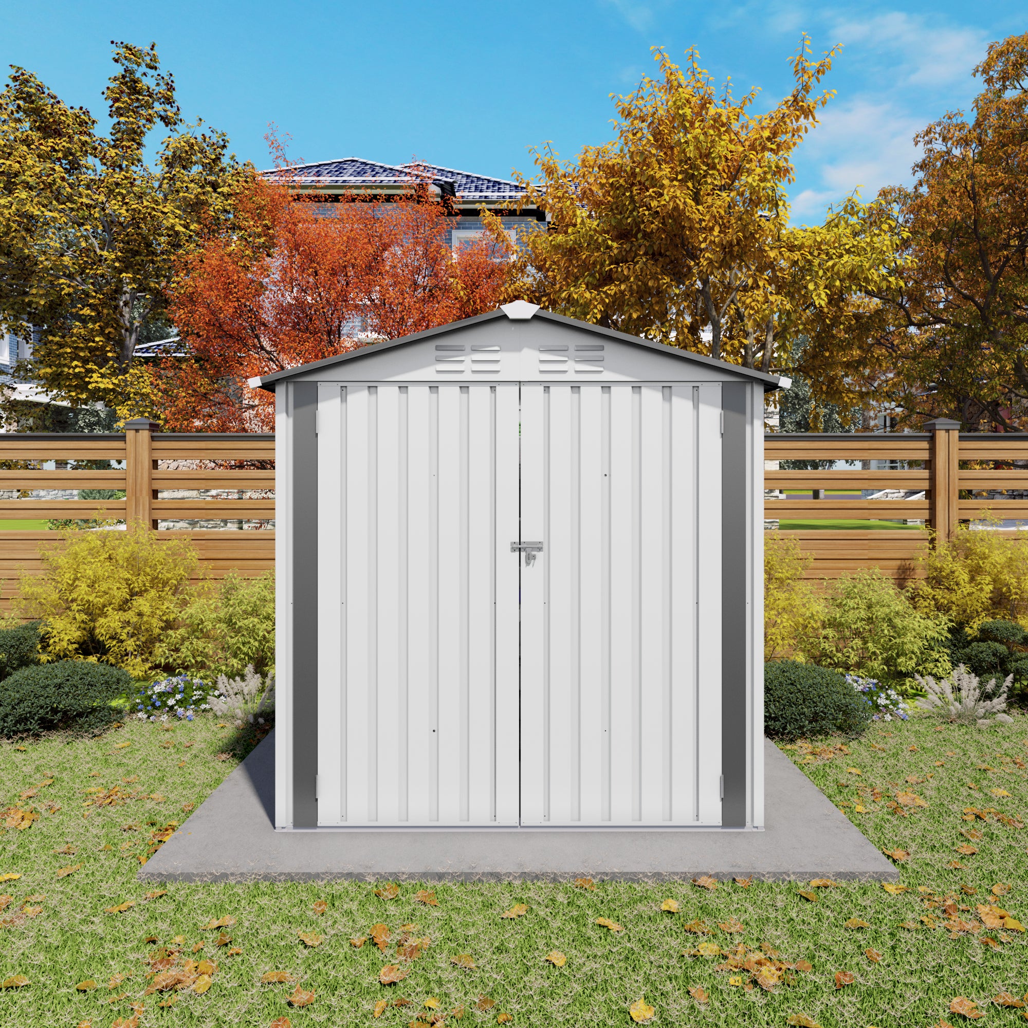 6X3.6FT Metal Storage Shed with Peaked Roof
