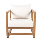 Acacia Wood Outdoor Set: 2 Club Chairs + Rustic Slat Side Table