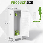 Narrow Metal Storage Closet with Single Louvered Door
