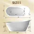 59" Special-Shaped Freestanding Slipper Bathtub in Gloss