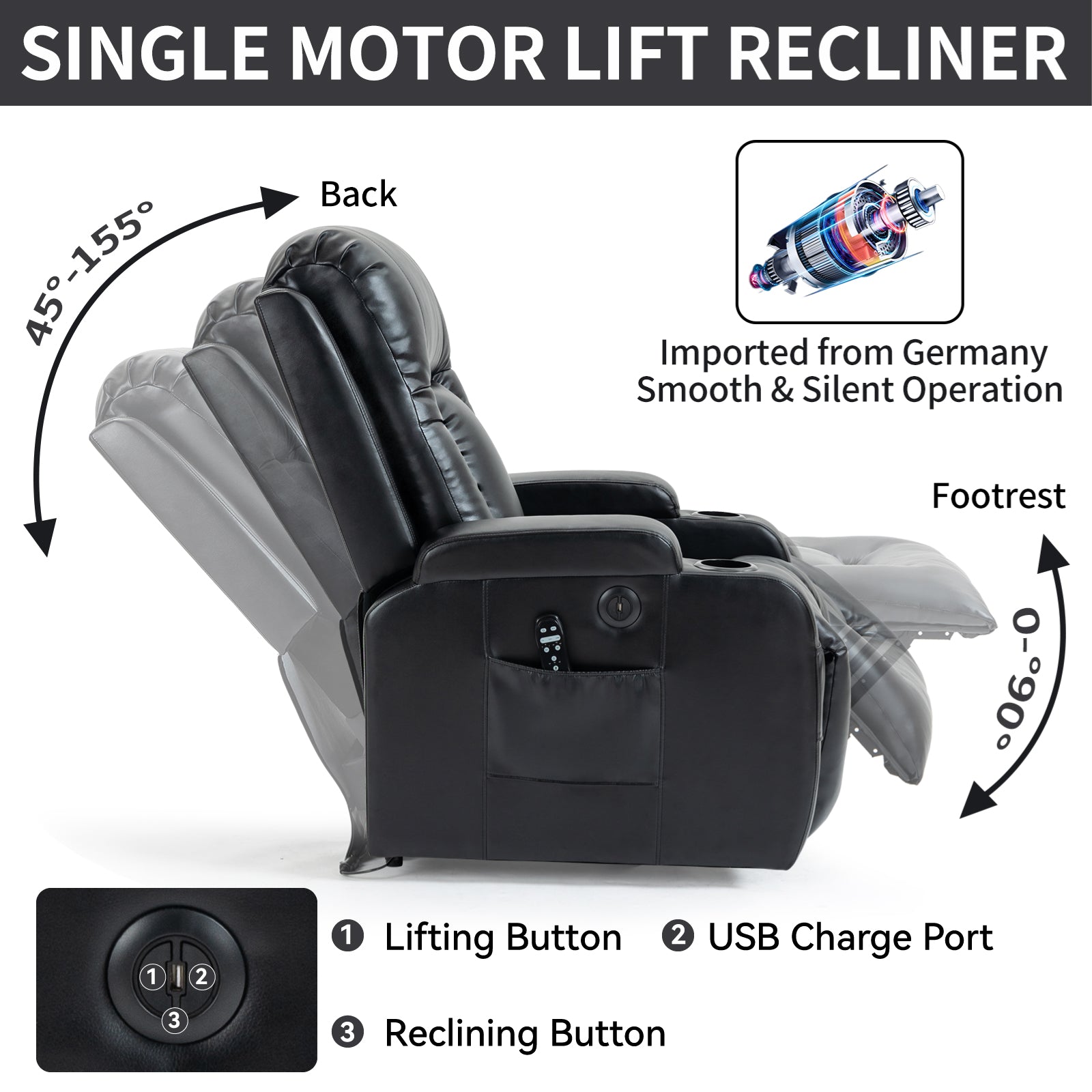 Infinite Position Power Lift Recliner Chair
