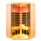 Two Persons Deluxe Hemlock Far Infrared Corner Sauna