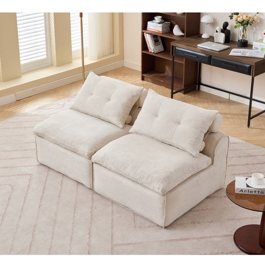Modular Sofa with Neck and Lumbar Pillows