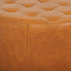 Seletar Tan Leather Ottoman