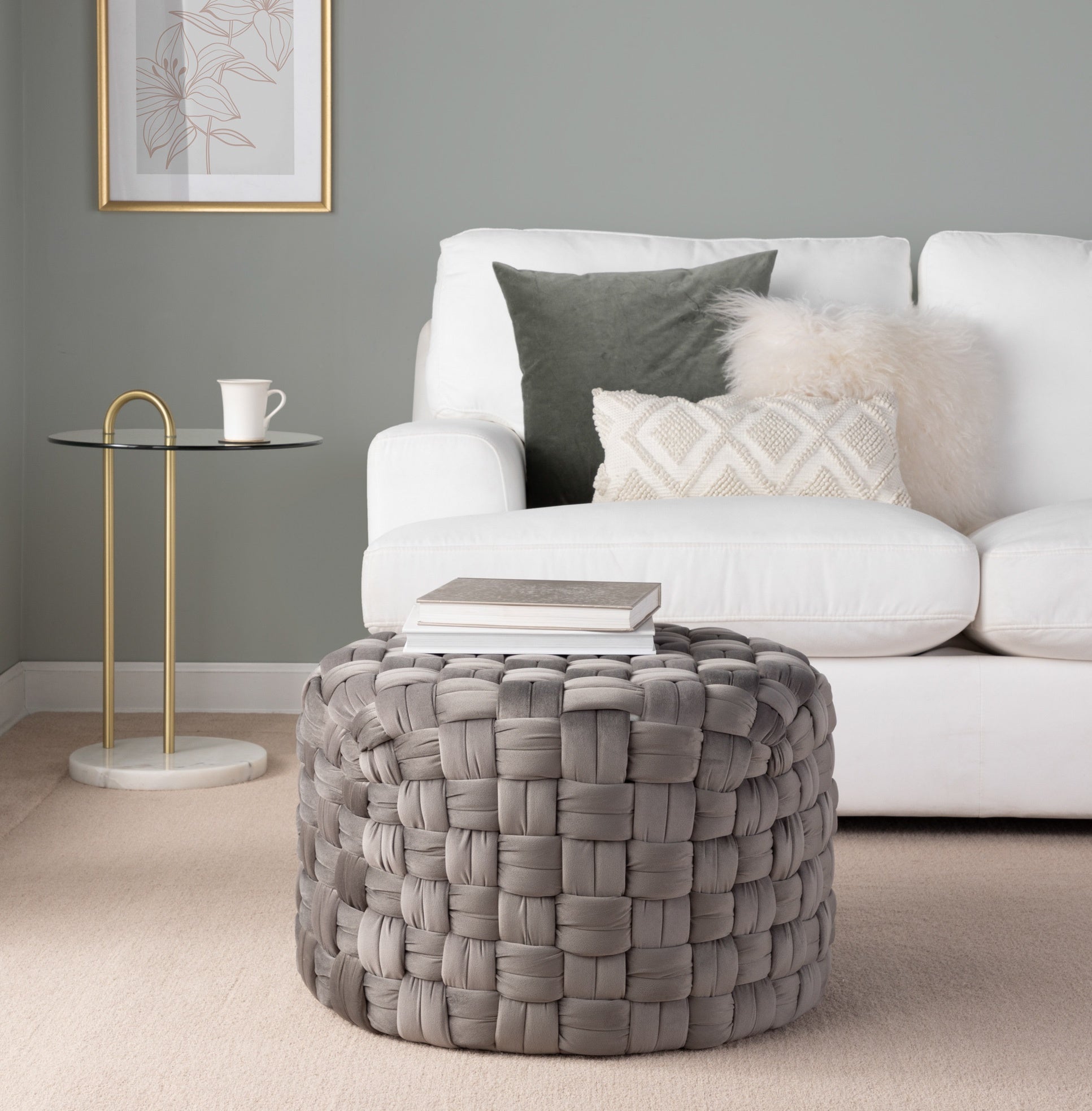 Round 24" Ottoman in Dark