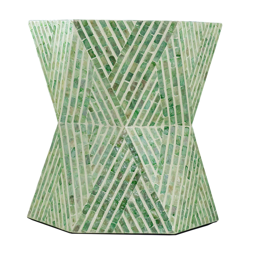 19" Tapered Green Pedestal Stool