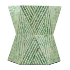 19" Tapered Green Pedestal Stool