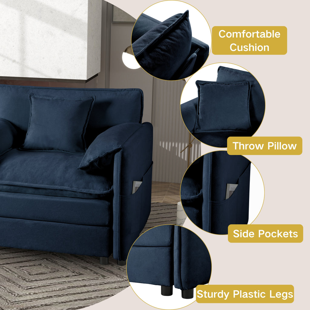 Oversized Chenille Accent Chair Set of 2