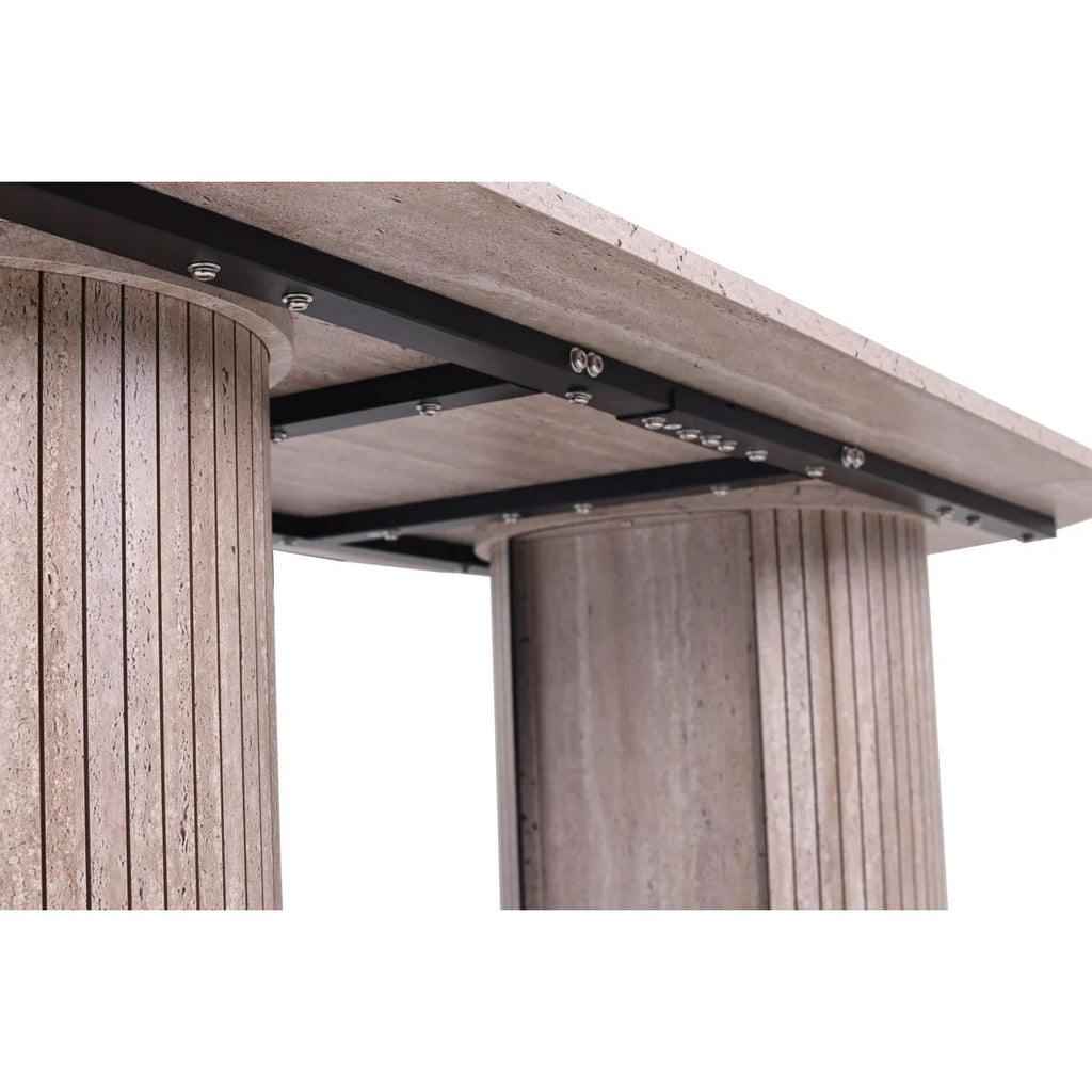 71" Oval Dining Table for 8, Modern Fluted Pedestal Dining Room Table with Sliding Door Storage Cabinet