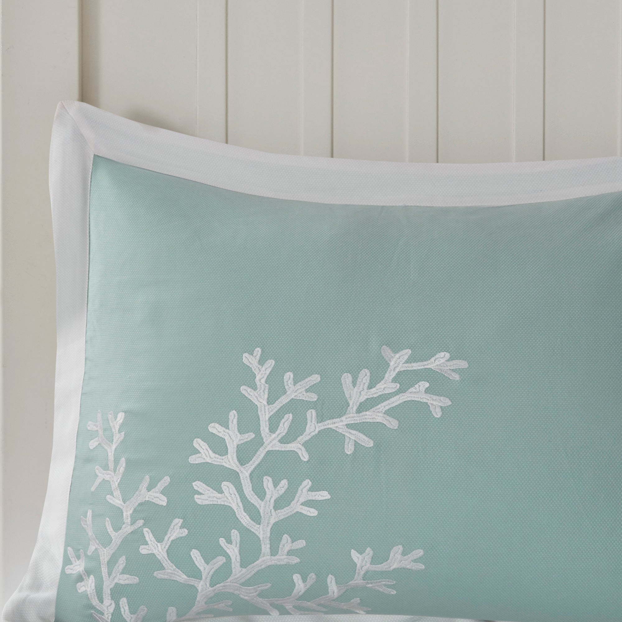 Oversized Cotton Jacquard Comforter Set Aqua Cal King
