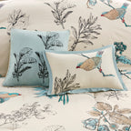7 Piece Printed Cotton Twill Comforter Set - Khaki King