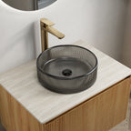 Sonny 14'' Bathroom Round Crystal Glass Sink