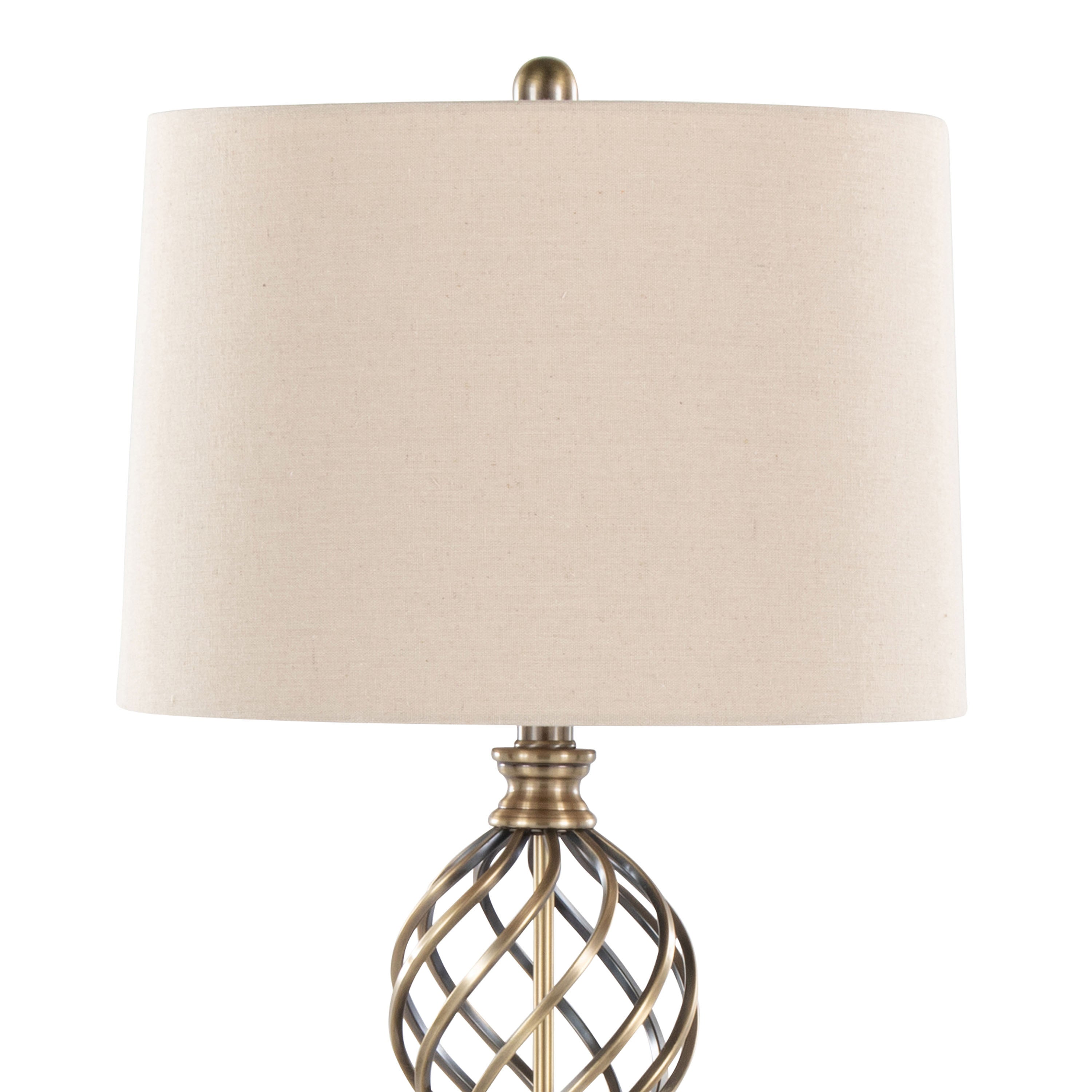 Linx Twist 29" Contemporary Metal Table Lamp Set of 2