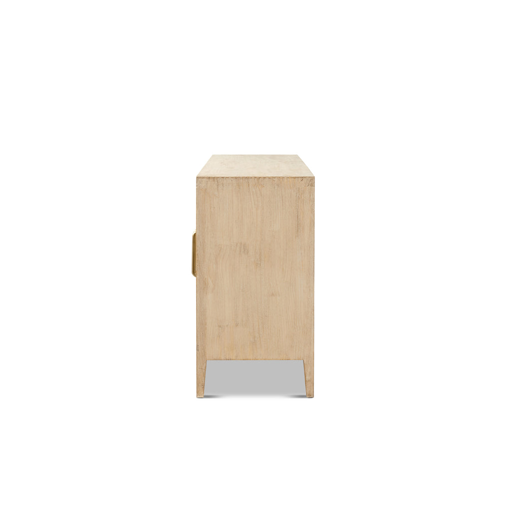 Marlowe 83-Inch Glass Door Sideboard, Brushed White
