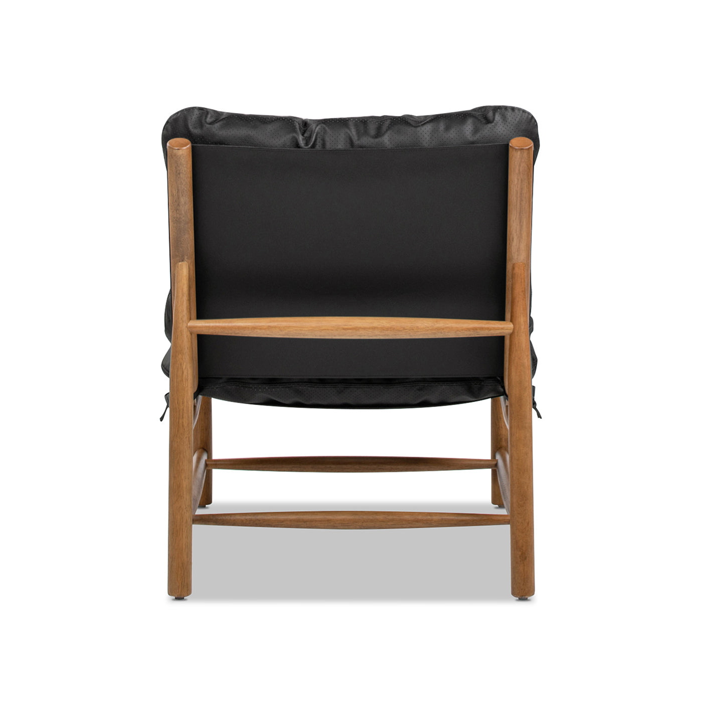 Oxford 26.5" Leather Mid-Century Modern Accent Chair, Noir