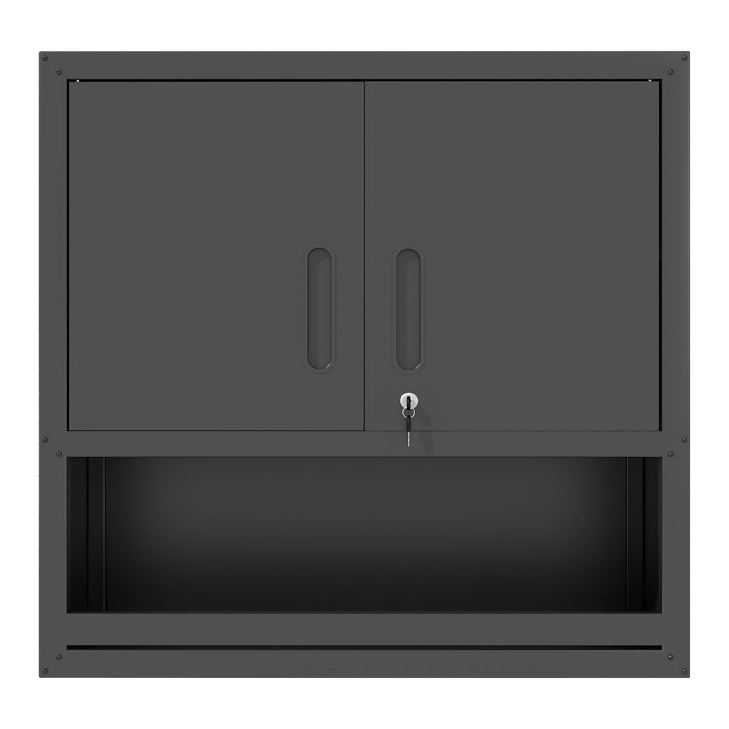 Metal Wall-Mounted Tool Storage Cabinet with Locking Door