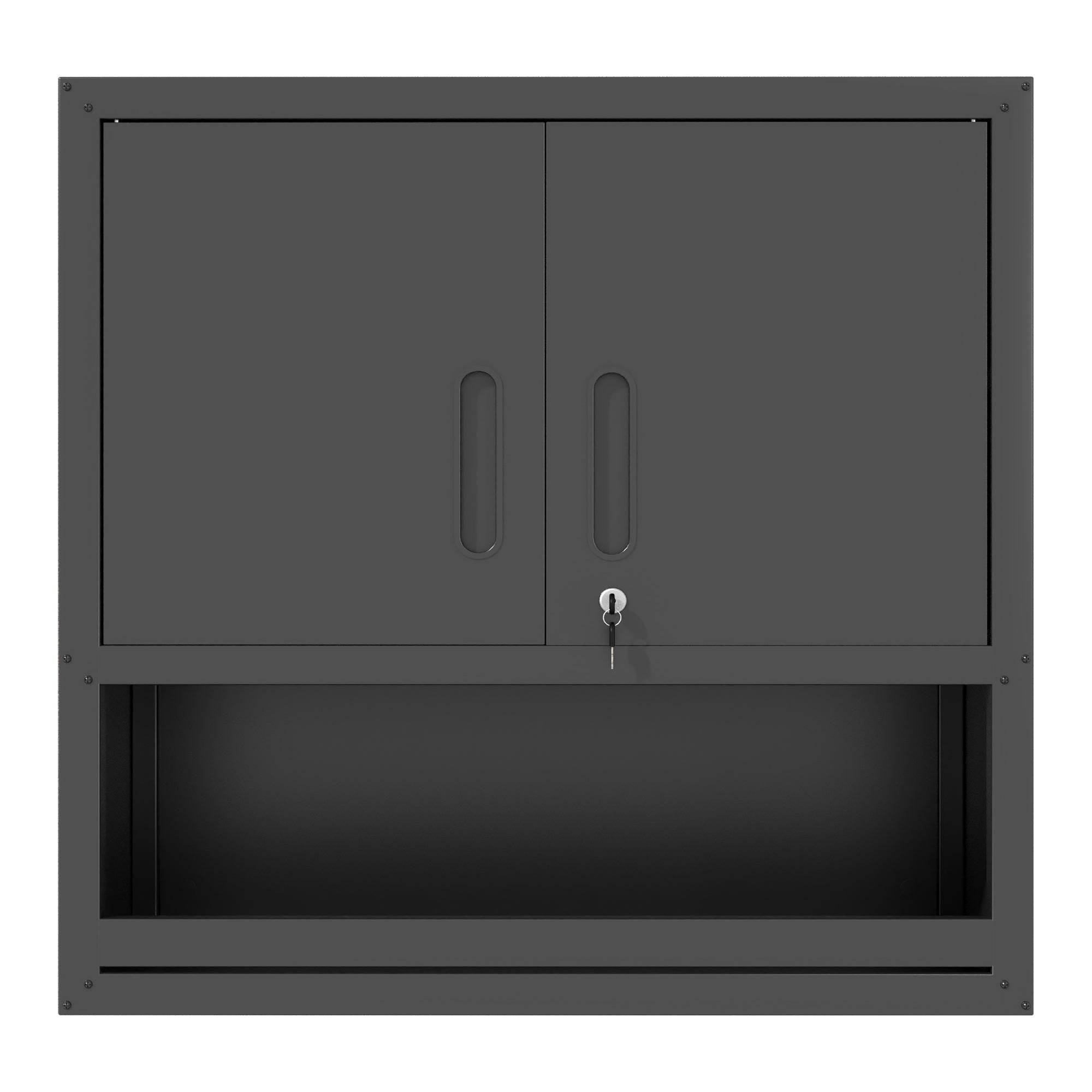 Metal Wall-Mounted Tool Storage Cabinet with Locking Door