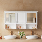 55 Inch Mirror Medicine Cabinet with Open Shelves