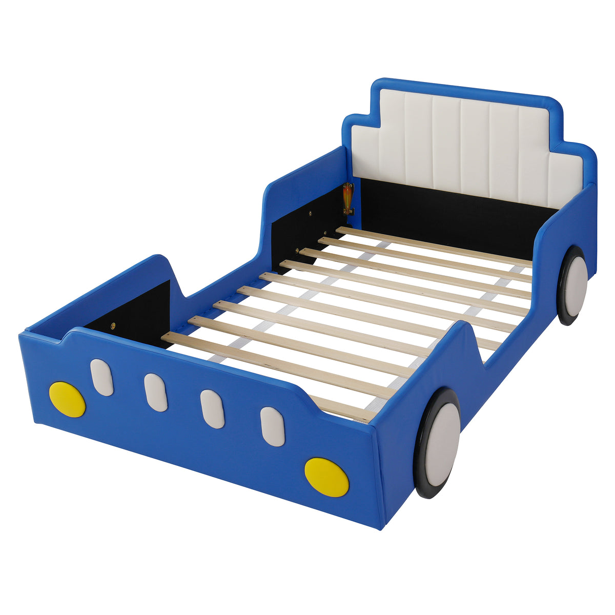 Twin Size Race Car-Shaped Platform Bed with Wheels