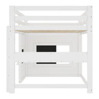 Twin Size Loft Bed With Playful Sliding Chalkboard