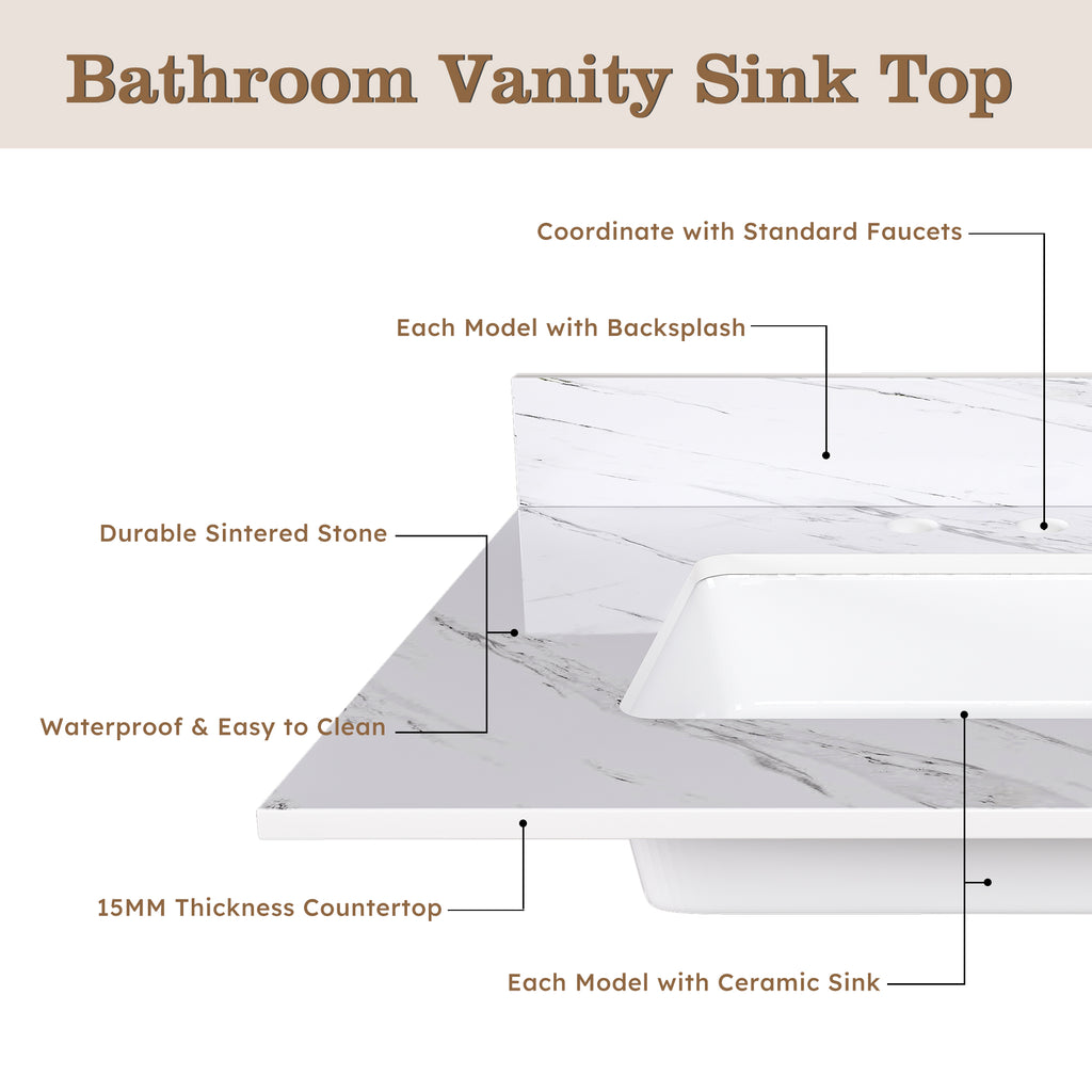 31 Inch Marble Vanity Top