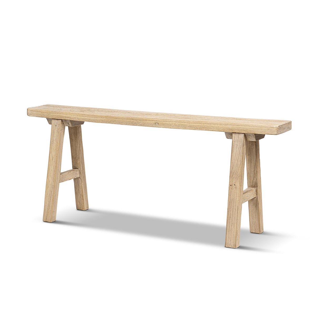 Linden 47" Solid Reclaimed Elm Wood Bench, Light
