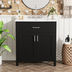 30-Inch Bathroom Vanity with Ceramic Sink and Ample Storage