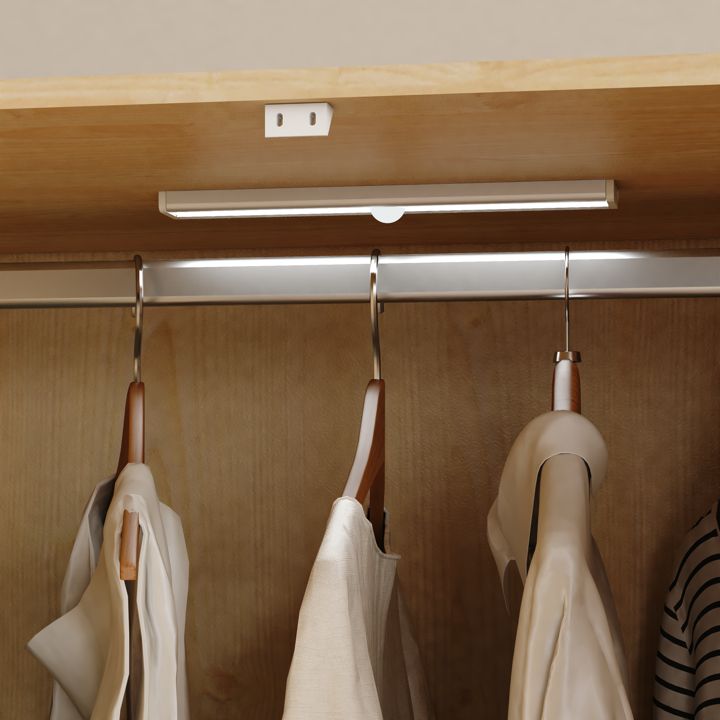 4 Doors Wardrobe Closet with Mirror, LED Wardrobe with Doors