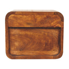 Solid Wood Mini Curve Floating Nightstand, 1-Drawer, Chestnut
