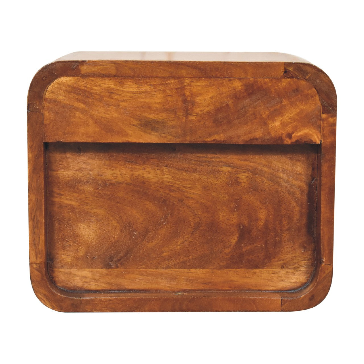 Solid Wood Mini Curve Floating Nightstand, 1-Drawer, Chestnut