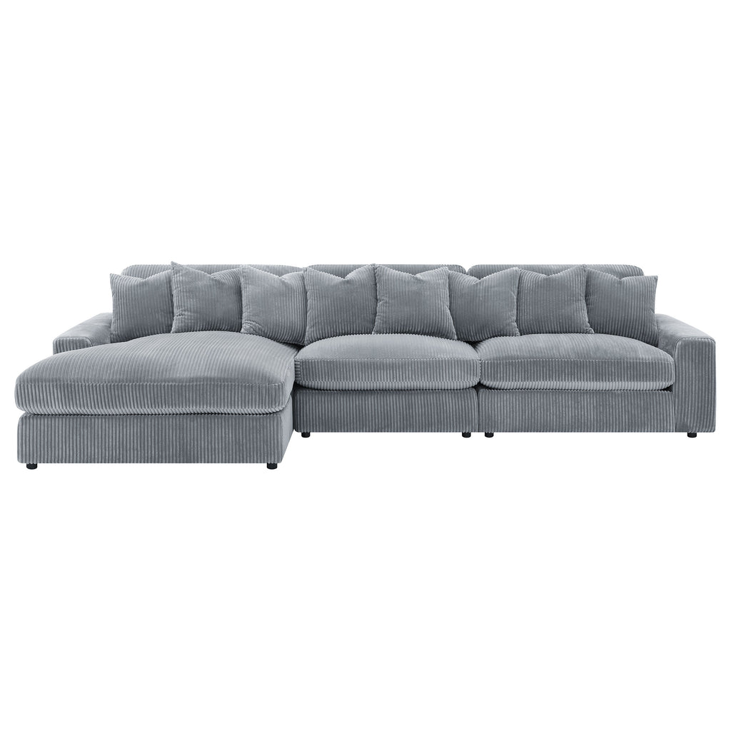Cassidy Fog Upholstered Sectional Sofa