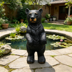 Weather Resistant Resin Standing Black Bear Sculpture