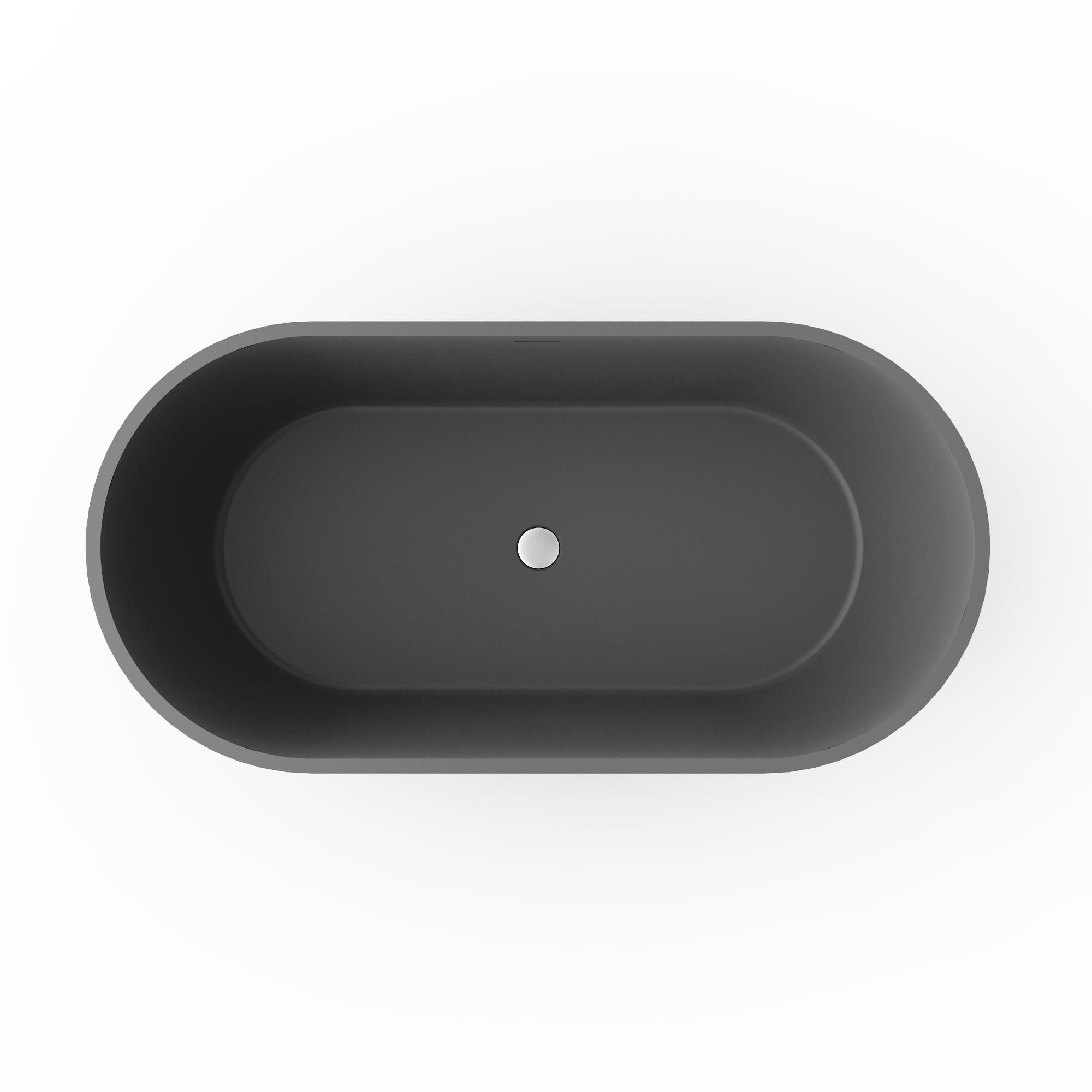 63 Inch Solid Surface Oval Shape Freestanding Bathtub