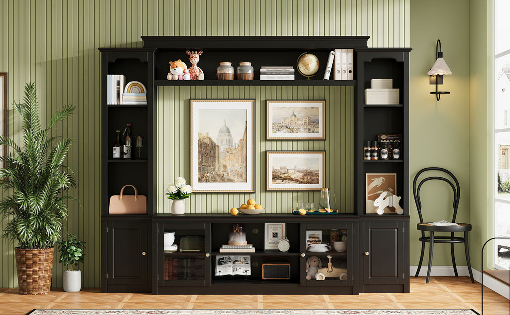 All-in-One Modern TV Stand with Bookcase for TVs Up to 65-inch