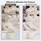 Curved Boneless Sofa, Compression Modular 110'' Sectional