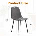 Comfortable Linen-Cotton Dining Chair Set - Six Pieces in Dark Gray