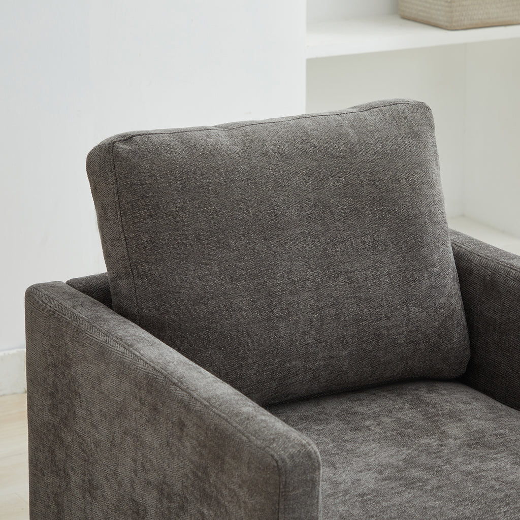 30.7"W Square Upholstered Swivel Accent Chair