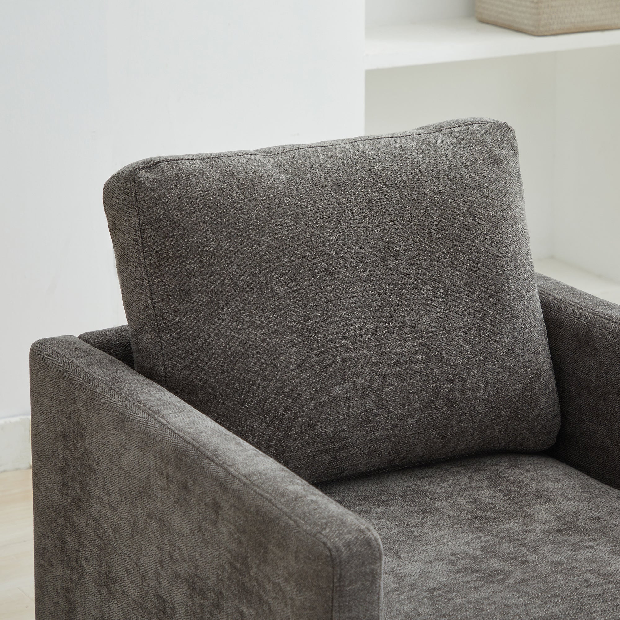 30.7"W Square Upholstered Swivel Accent Chair