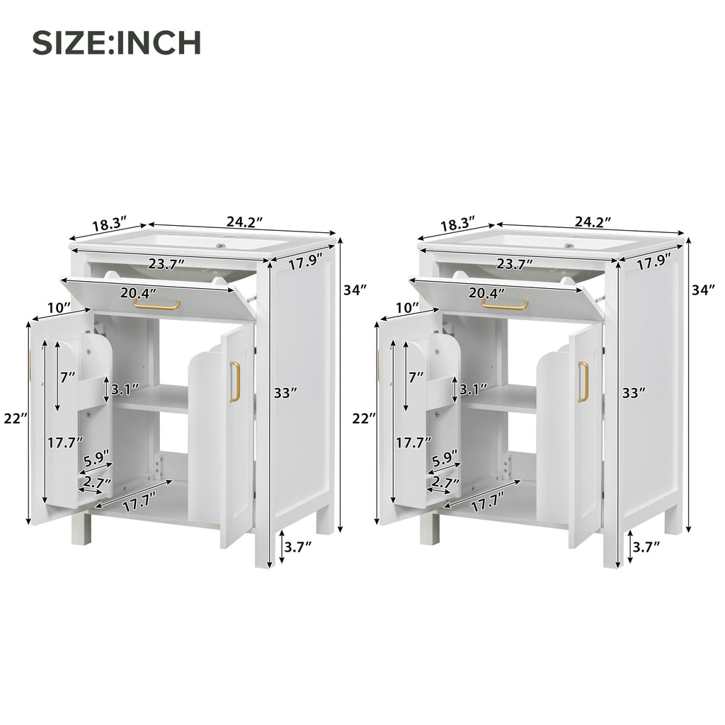 Modern 48-Inch Bathroom Vanity with Ceramic Sink
