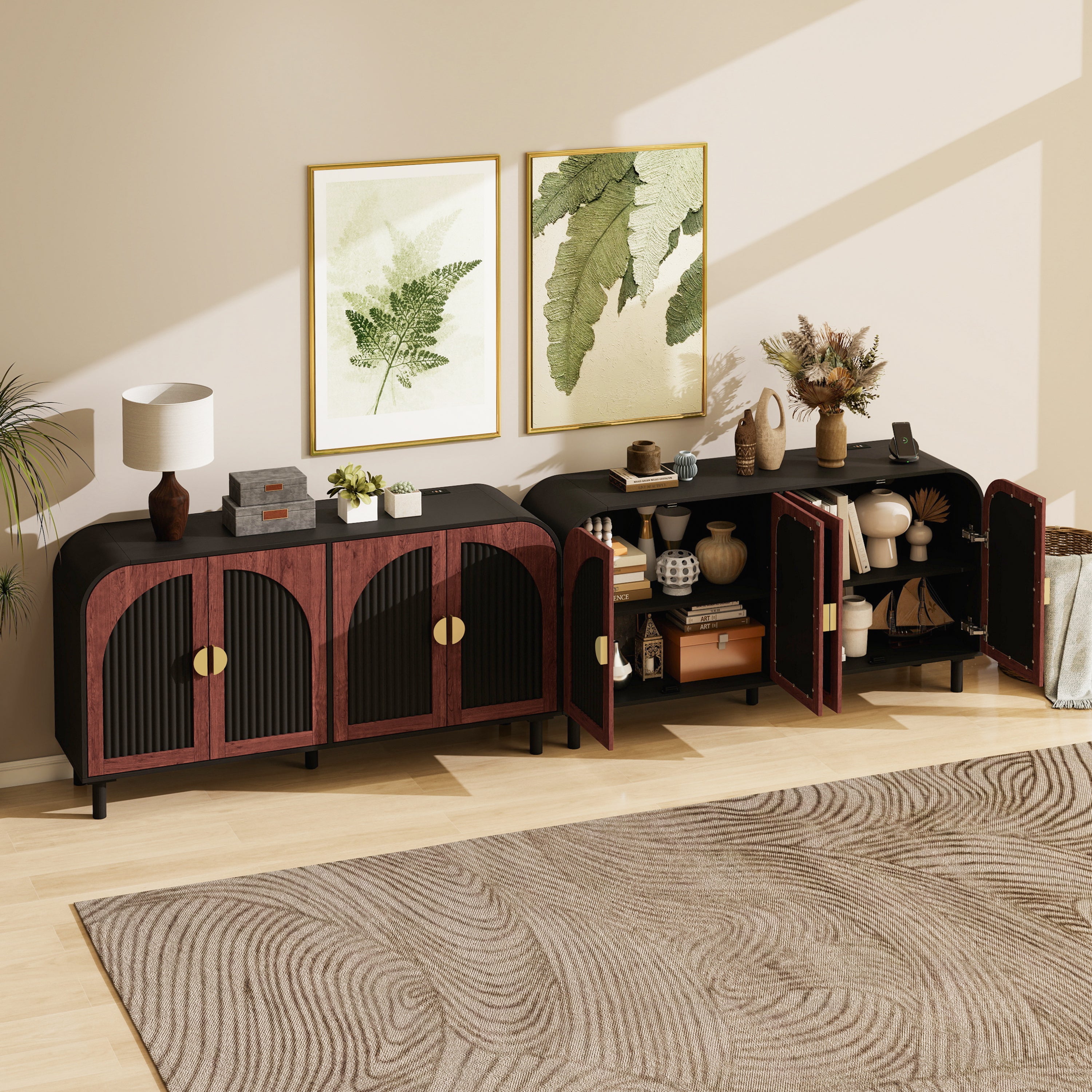 Vintage Arched Sideboard Cabinet