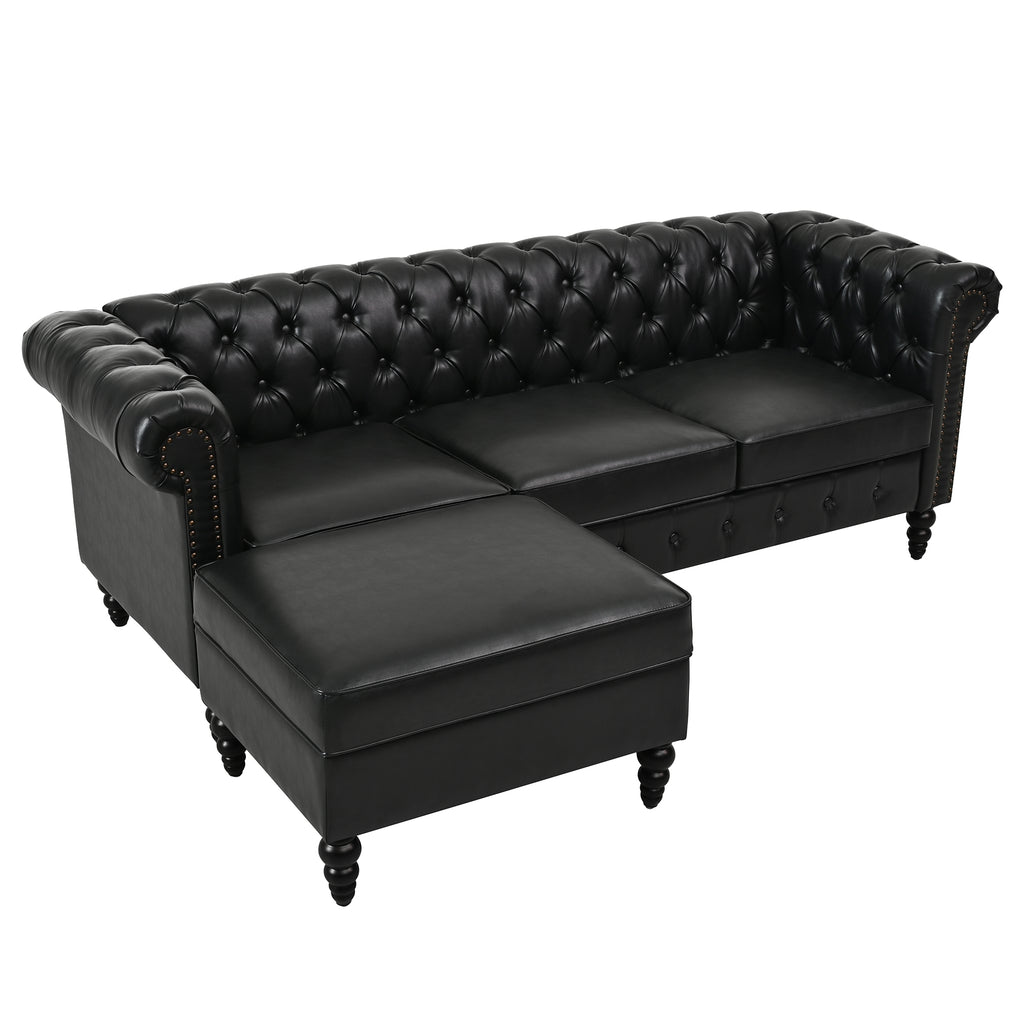U-style 85" Modern 4-Seater L-Shaped Sectional Sofa