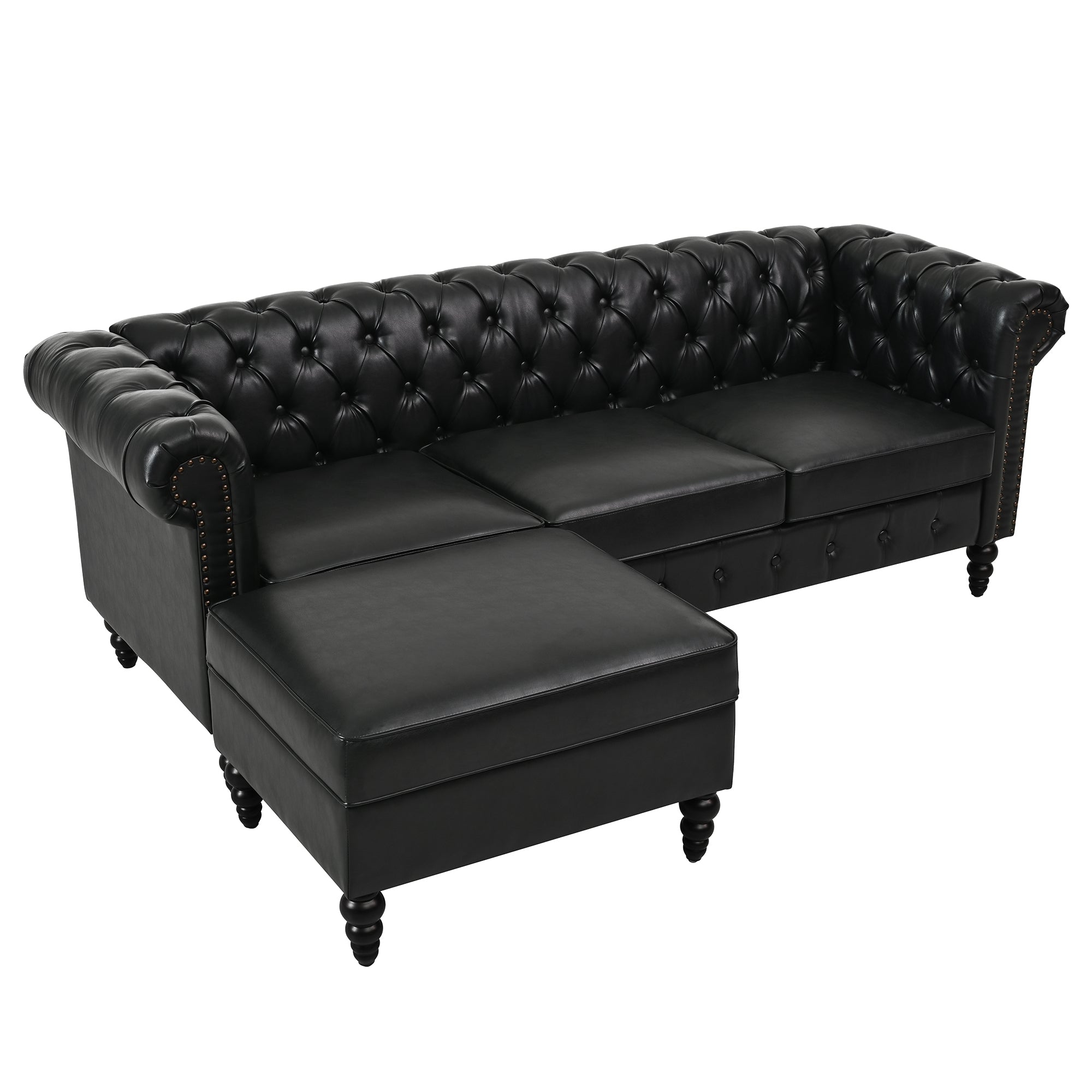 U-style 85" Modern 4-Seater L-Shaped Sectional Sofa