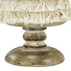 D5.1x21.7" Fringes Embellished Cone With Wooden Base