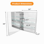 Bathroom LED Lighted Medicine Cabinet with Storage
